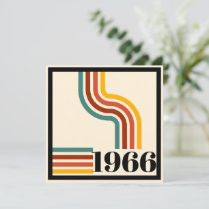 1966年 60歳の誕生日 レトロ ストライプ ヴィンテージ 招待状