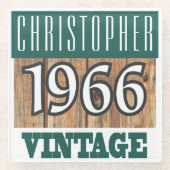 1966生まれ年のガラスパーソナライズされたコースター ガラスコースター (正面)