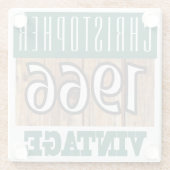 1966生まれ年のガラスパーソナライズされたコースター ガラスコースター (裏面)