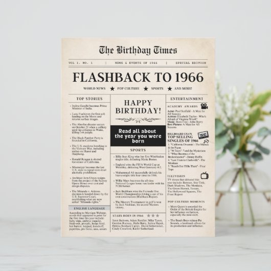 1966生まれ年のモック新聞 (スタンド正面)