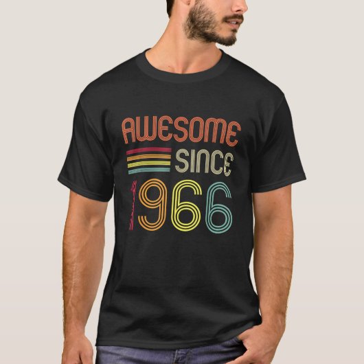 1966生まれ年のレトロクラシック現在60歳 Tシャツ (正面)