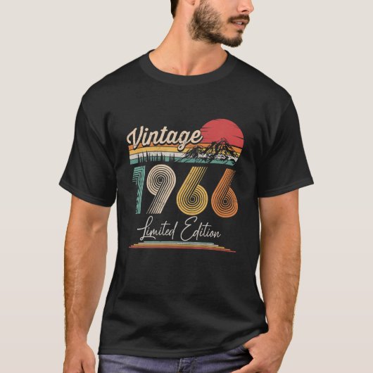 1966生まれ年のヴィンテージ誕生日年のパーティー結婚 Tシャツ (正面)