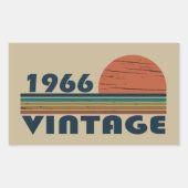 1966生まれ年のヴィンテージ誕生日 長方形シール (正面)