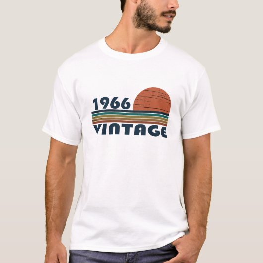1966生まれ年のヴィンテージ誕生日 Tシャツ (正面)