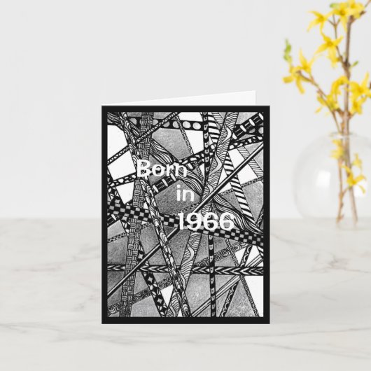 1966生まれ年の誕生日おもしろい事実 カード (黄色い花)