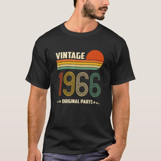 1966生まれ年の誕生日オリジナル部品ヴィンテージ Tシャツ (正面)