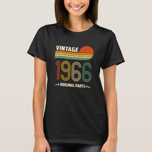 1966生まれ年の誕生日オリジナル部品ヴィンテージ Tシャツ (正面)