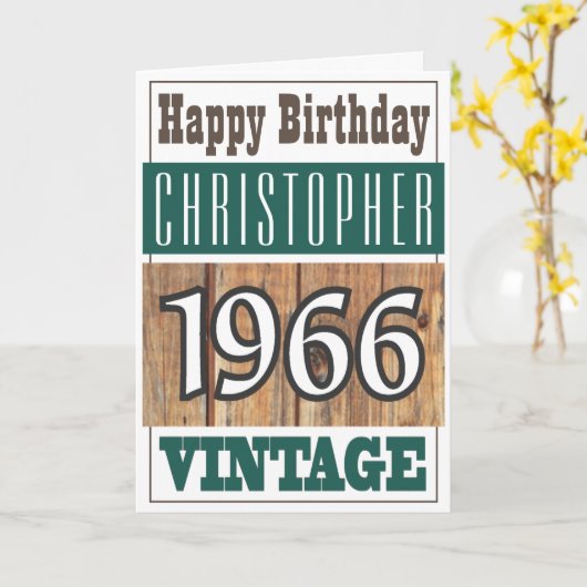 1966生まれ年挨拶状 カード (黄色い花)