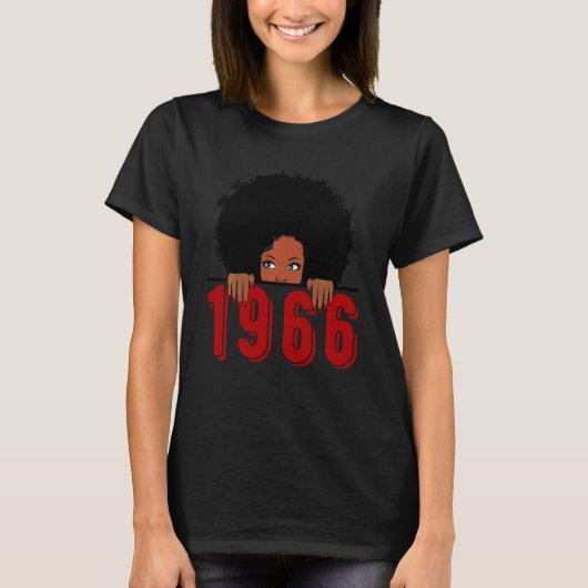 1966生まれ年54歳の黒い女王素晴らし女 Tシャツ (正面)