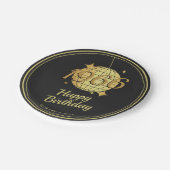 1966生まれ年60th birthday partyブラック紙プレート ペーパープレート (アングル)