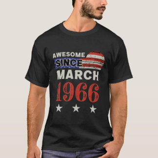 1966素晴らし年ヴィンテージ米国国旗のクラシック3月 Tシャツ