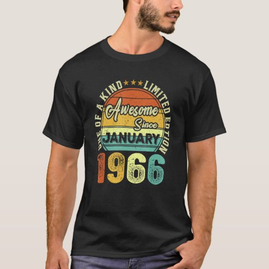 1966素晴らし年1月以来57誕生日57年 Tシャツ (正面)