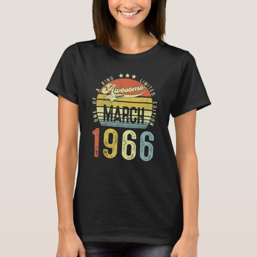 1966素晴らし年3月以来ヴィンテージ56誕生日 Tシャツ (正面)