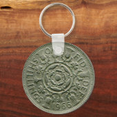1966英国の2シリングのキーチェーン キーホルダー (正面)