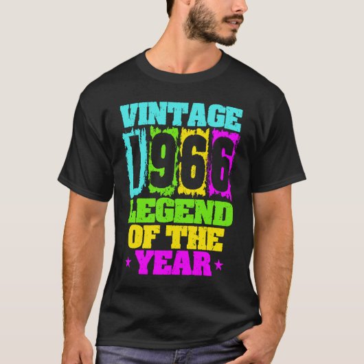 1966誕生日ヴィンテージ1966生まれおよび1966年に製造 Tシャツ (正面)