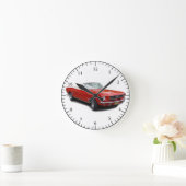1966赤コンバーチブルクラシック車時計 ラウンド壁時計 (ホーム)