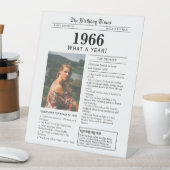 1966 誕生日新聞スタンドサイン 台座サイン (インサイチュ)