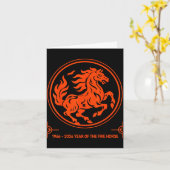 1966 2026 year of the fire horse 60th birthday カード (黄色い花)