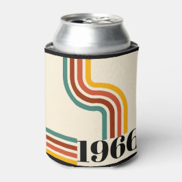 1966 60th Birthday Retro Stripe Vintage  缶クーラー
