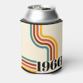 1966 60th Birthday Retro Stripe Vintage  缶クーラー (缶裏面)