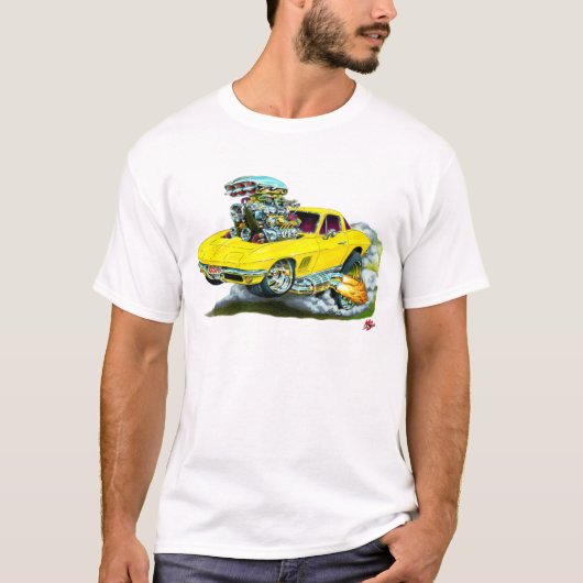 1966-67年のコルベットの黄色い車 Tシャツ (正面)