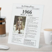 1966 Birthday Newspaper Tabletop Pedestal Sign 台座サイン (インサイチュ)