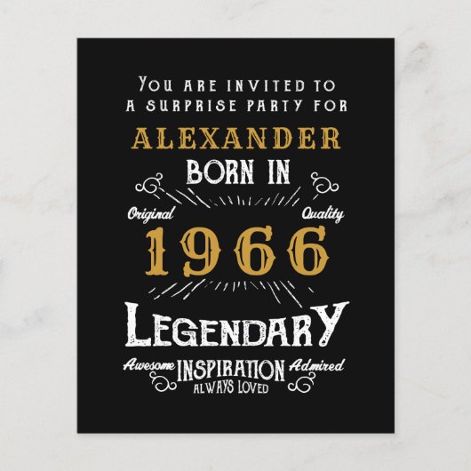 1966 Budget 60th Birthday Invitation Legend チラシ (正面)