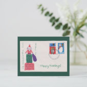 1966 Christmas First Day Cover | Antique Holiday ポストカード (スタンド正面)