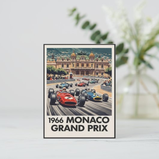 1966 Monaco Grand Prix Vintage ポストカード (スタンド正面)