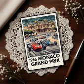 1966 Monaco Grand Prix Vintage ポストカード