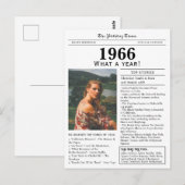 1966 Newspaper Birthday ポストカード (正面/裏面)