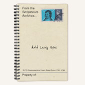 1966 Robert Burns Postage Stamp Antique Literary ノートブック (正面)