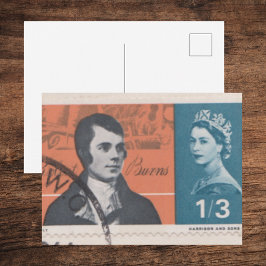 1966 Robert Burns Postage Stamp | Antique Literary ポストカード
