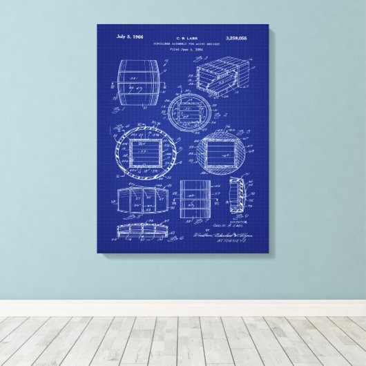 1966 Whiskey Container Art キャンバスプリント (インサイチュ (ウッドフロア))