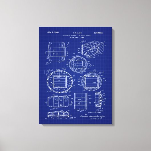 1966 Whiskey Container Art キャンバスプリント (正面)