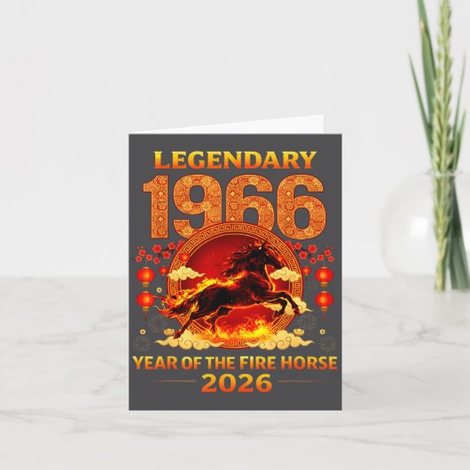 1966 Year Of The Fire Horse 60th Birthday Chinese カード (正面)