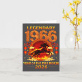 1966 Year Of The Fire Horse 60th Birthday Chinese カード (黄色い花)