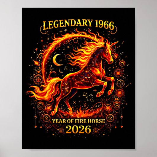 1966 Year of The Fire Horse 60th Birthday Chinese ポスター (正面)