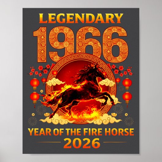 1966 Year Of The Fire Horse 60th Birthday Chinese ポスター (正面)