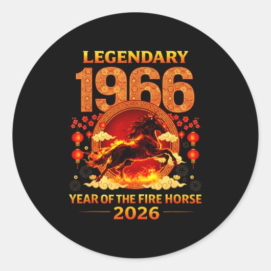 1966 Year Of The Fire Horse 60th Birthday Chinese  ラウンドシール (正面)