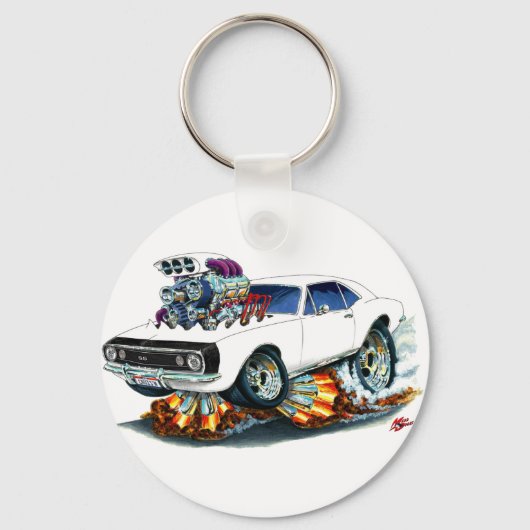 1967カマロSSホワイトブラックカー キーホルダー (正面)