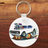 1967カマロSSホワイトブラックカー キーホルダー (正面)