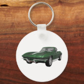 1967コルベットのスポーツカー：グリーン仕上げ： キーホルダー (正面)