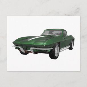 1967コルベットのスポーツカー:グリーン仕上げ: ポストカード