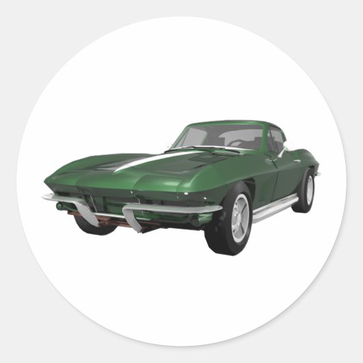 1967コルベットのスポーツカー：グリーン仕上げ： ラウンドシール (正面)