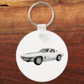 1967コルベットのスポーツカー:白仕上げ: キーホルダー (正面)