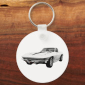 1967コルベットのスポーツカー：白仕上げ： キーホルダー (正面)
