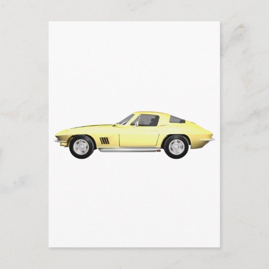 1967コルベットのスポーツカー:黄仕上げ ポストカード (正面)