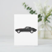 1967コルベットのスポーツカー：黒仕上げ： ポストカード (スタンド正面)