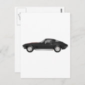 1967コルベットのスポーツカー：黒仕上げ： ポストカード (正面/裏面)